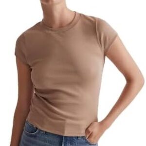 Madewell Women's Supima Cotton Rib T-shirt in Dark Rope 🆕